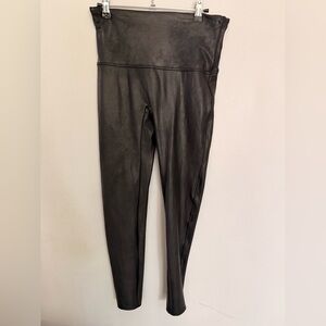 SPANX Shiny Faux Leather Leggings in Black